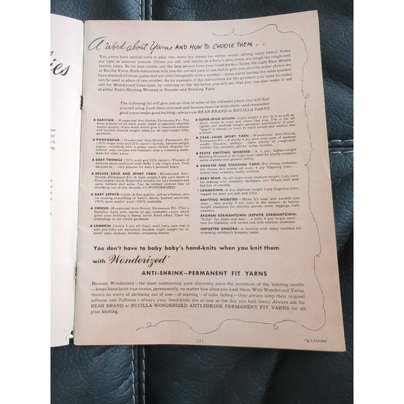 Bear Brand Baby Book 339 Knit and Crochet Patterns / Infants to 4 Years 1950 - Picture 4 of 4